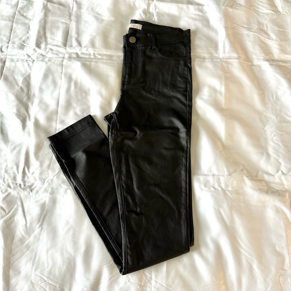 Black Coated High Waisted Skinny Jeans
